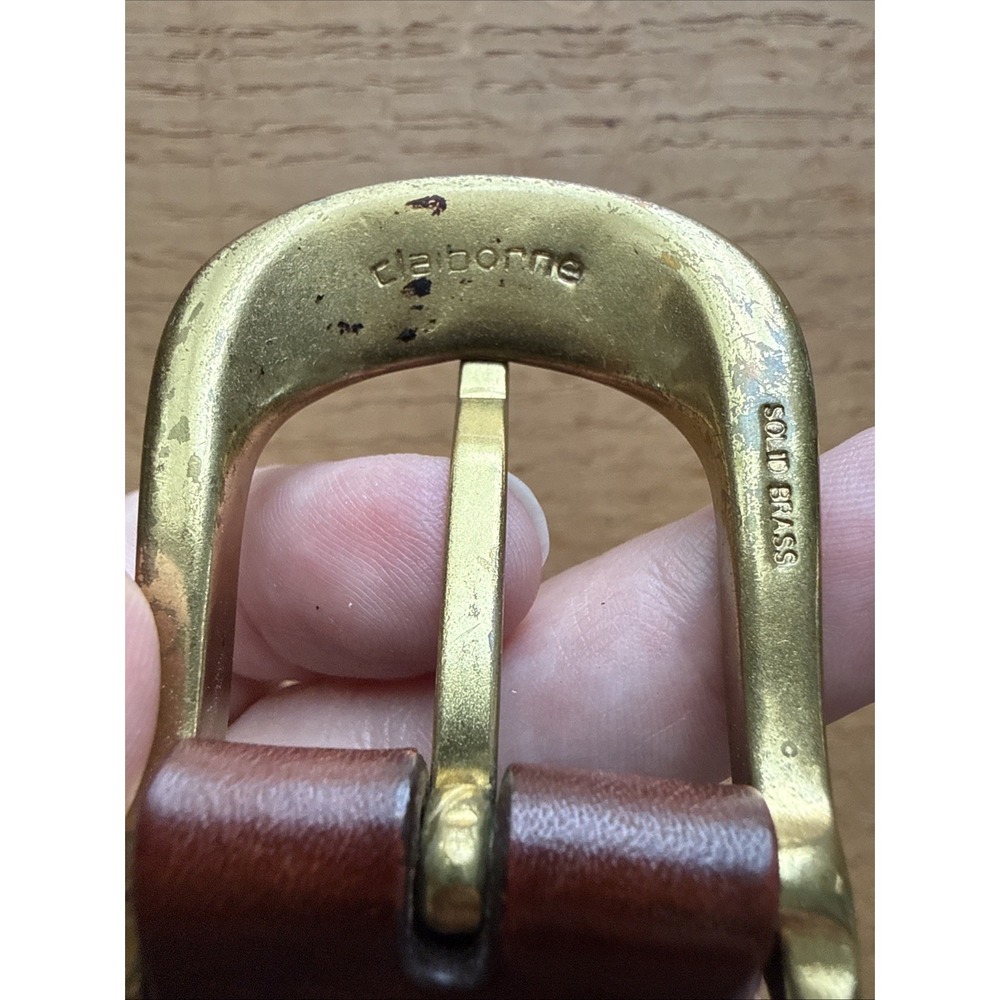 Liz Claiborne Vintage Brown Braided Belt - Genuine Leather - Women's Size 44 - Picture 3 of 6